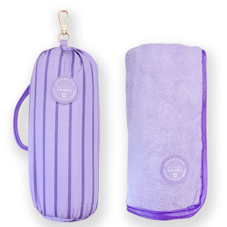 Microfibre Towel - Walkies Ready Lavender Lilac