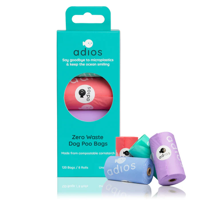 Adios Compostable Dog Poo Bags Rainbow (120 Bags)