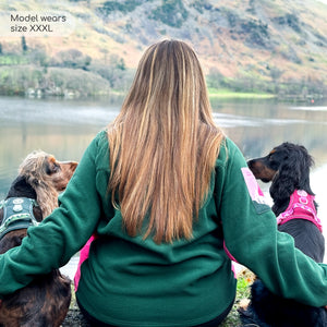 1/4 Zip Fleece - Walkies Ready® Fleece - Pink/Green
