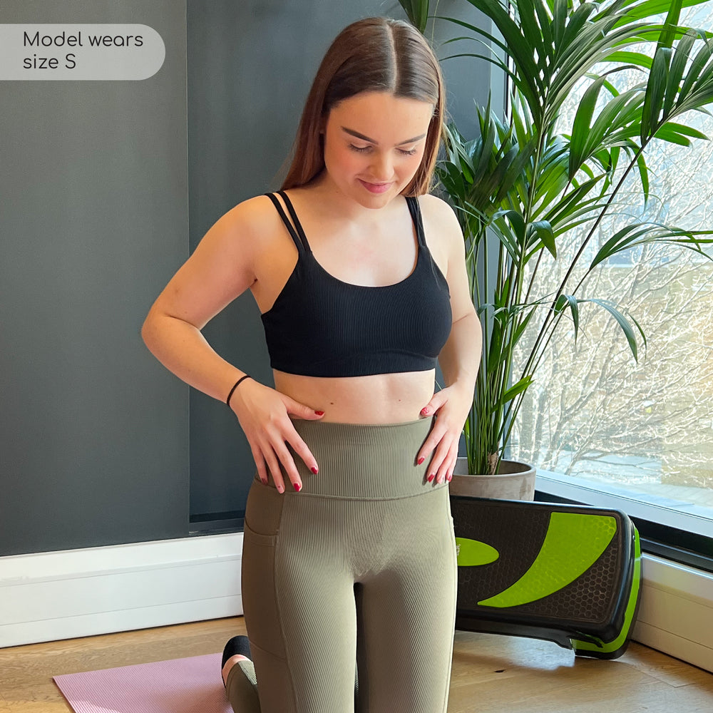 Ribbed Leggings - Olive