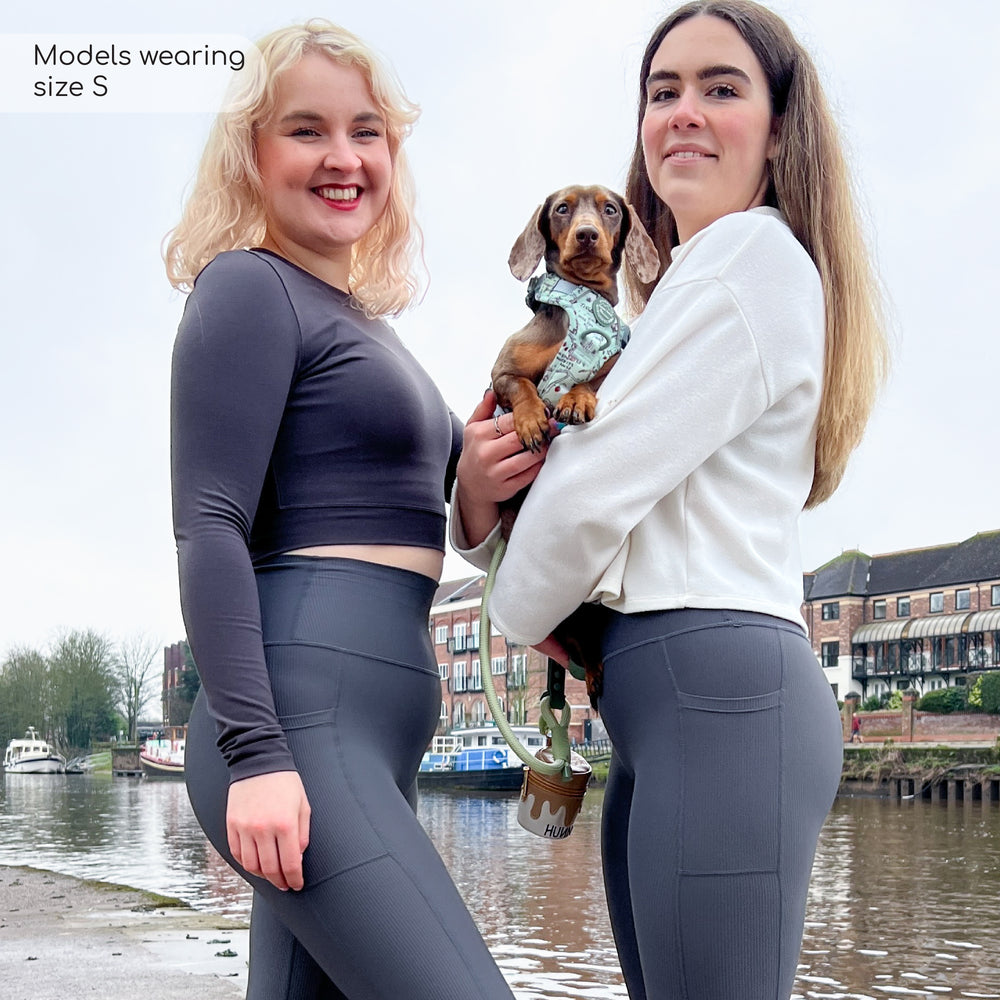 Ribbed Leggings - Charcoal