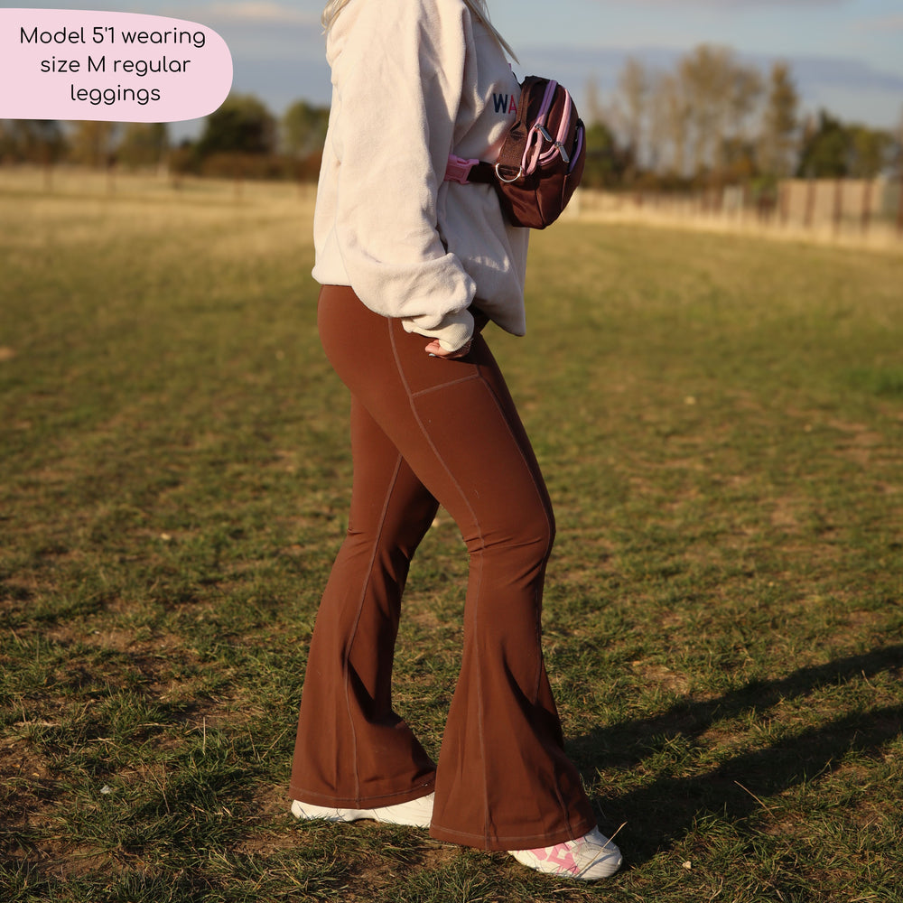 Flared Leggings - Brown