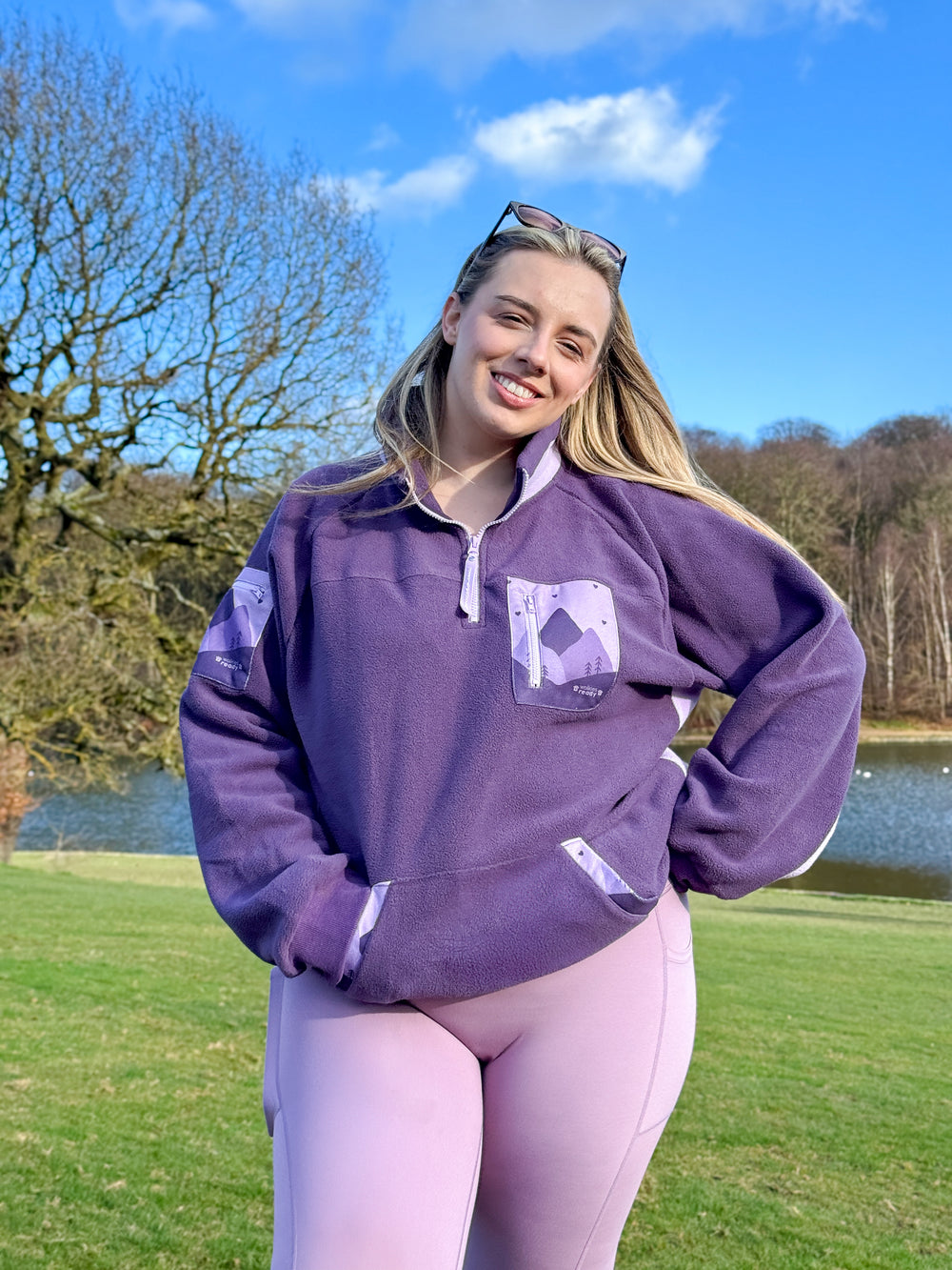 1/4 Zip Fleece - Walkies Ready® Fleece - Purple + Lilac