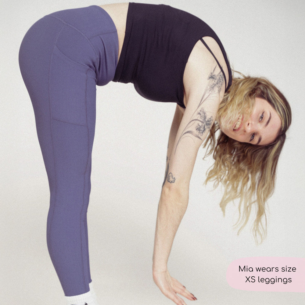 Ribbed Leggings - Indigo