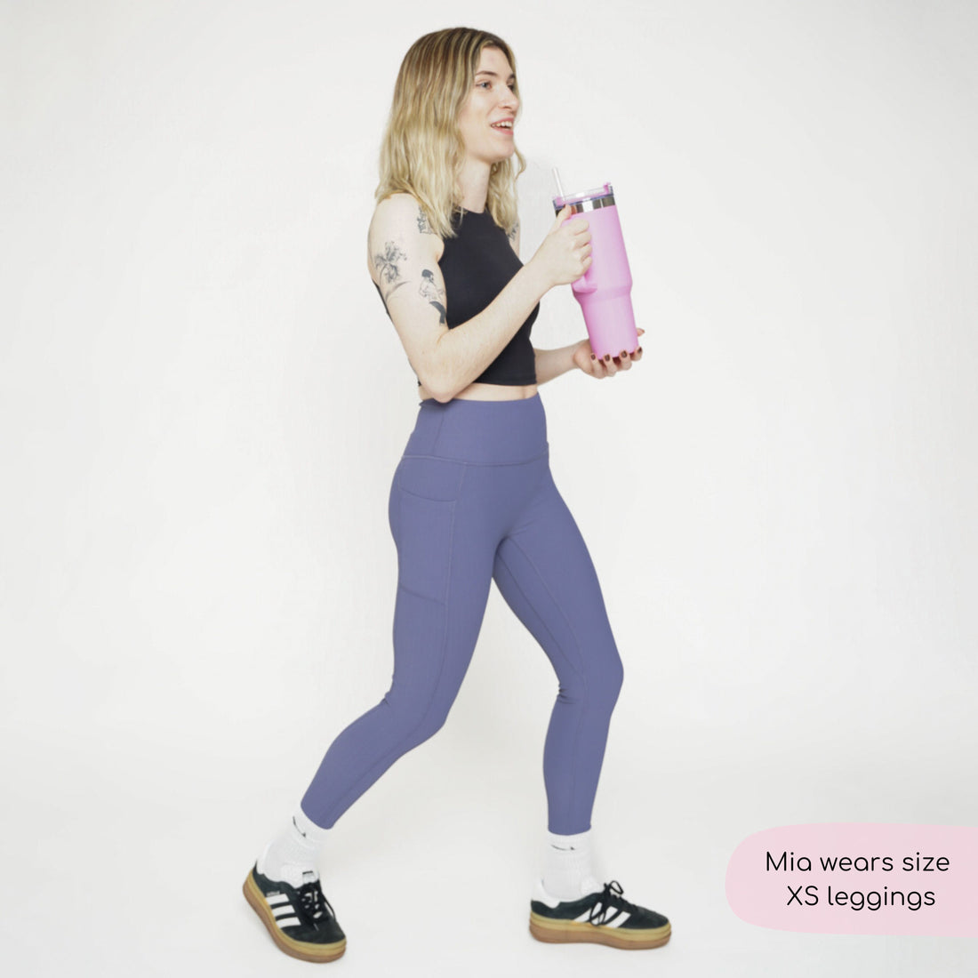 Ribbed Leggings - Indigo