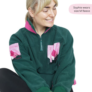 1/4 Zip Fleece - Walkies Ready® Fleece - Pink/Green