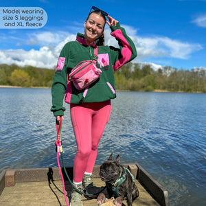 1/4 Zip Fleece - Walkies Ready® Fleece - Pink/Green