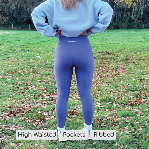 Ribbed Leggings - Indigo