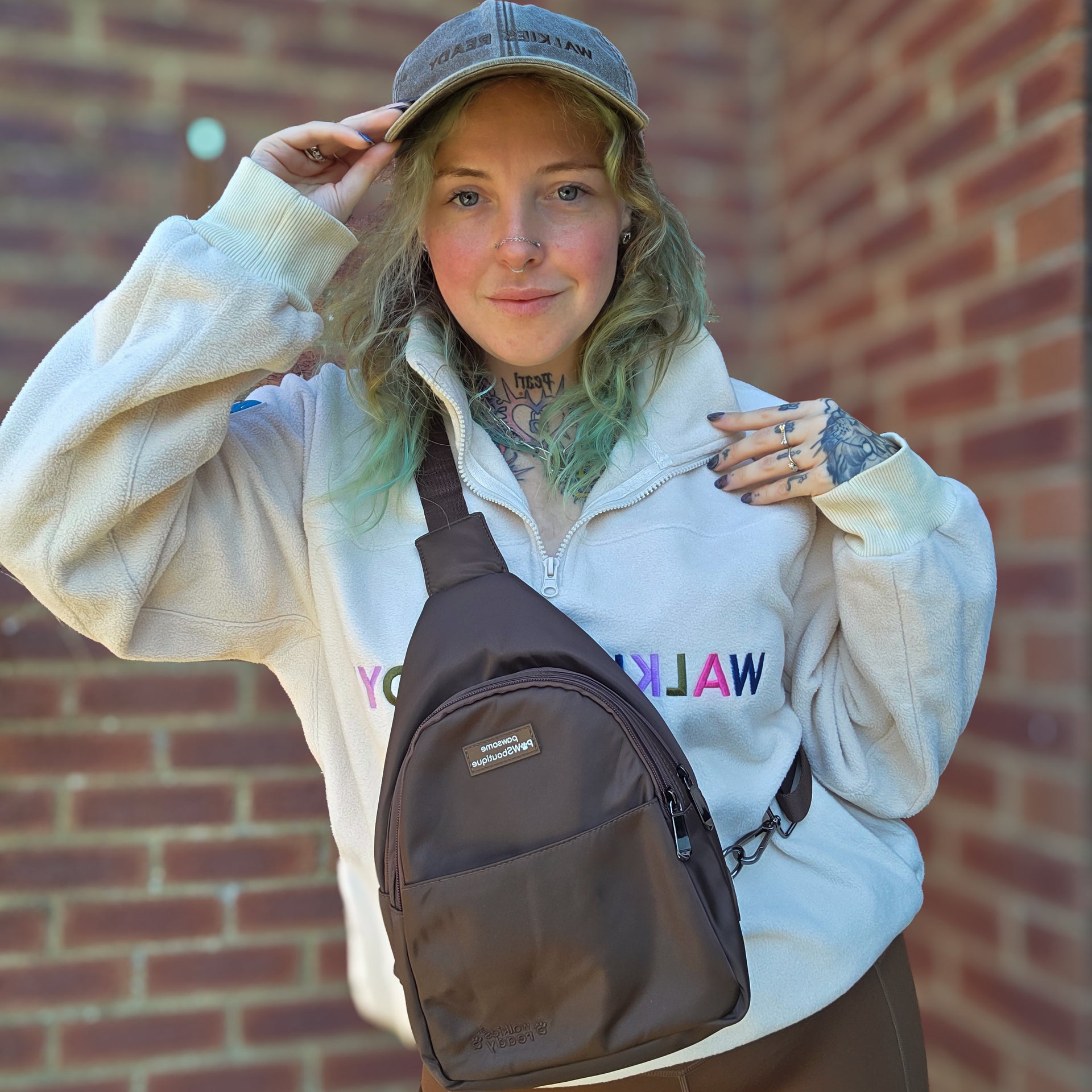 BROWN SLING BACKPACK-image