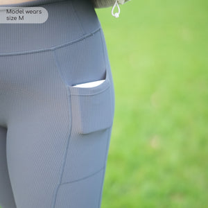 Ribbed Leggings - Charcoal