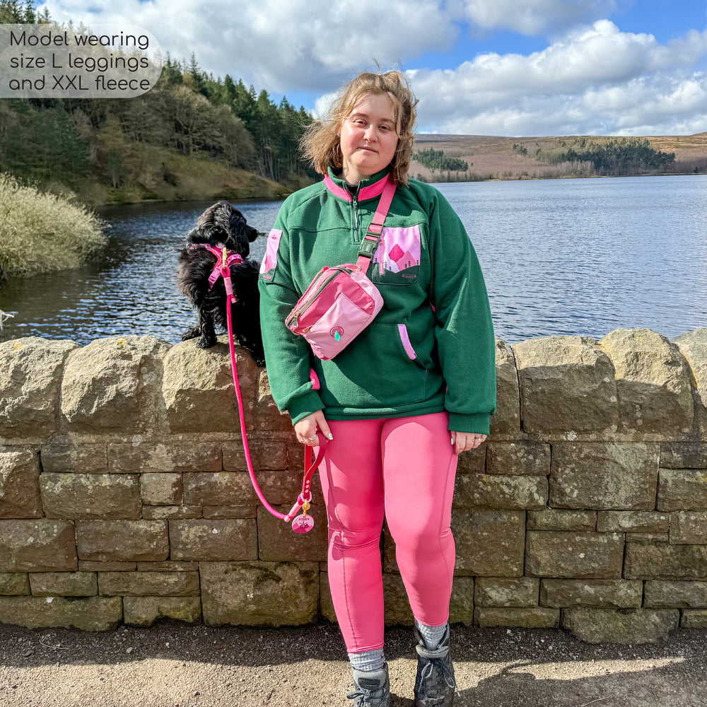 1/4 Zip Fleece - Walkies Ready® Fleece - Pink/Green