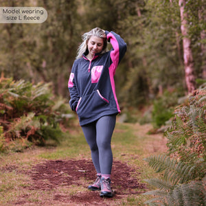 1/4 Zip Fleece - Walkies Ready® Fleece - Charcoal/Pink