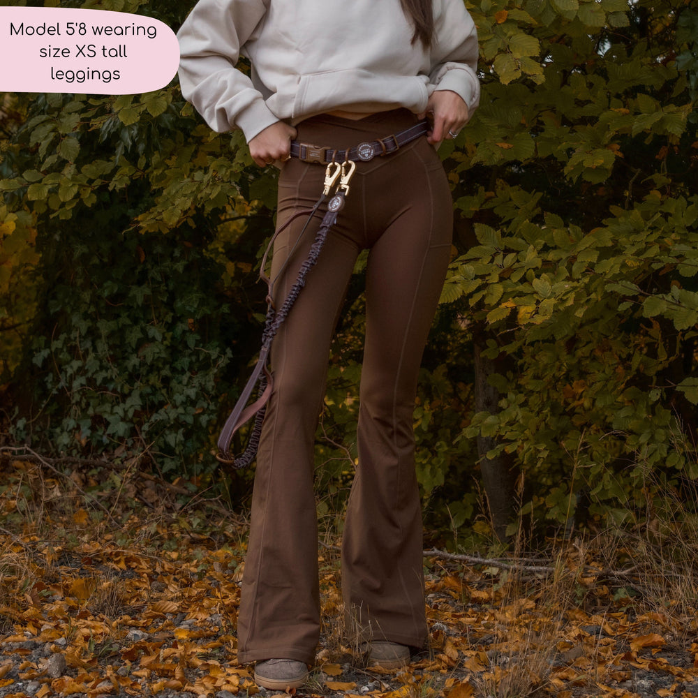 Flared Leggings - Brown