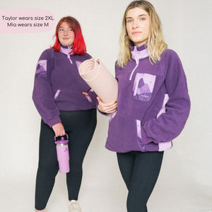 1/4 Zip Fleece - Walkies Ready® Fleece - Purple + Lilac