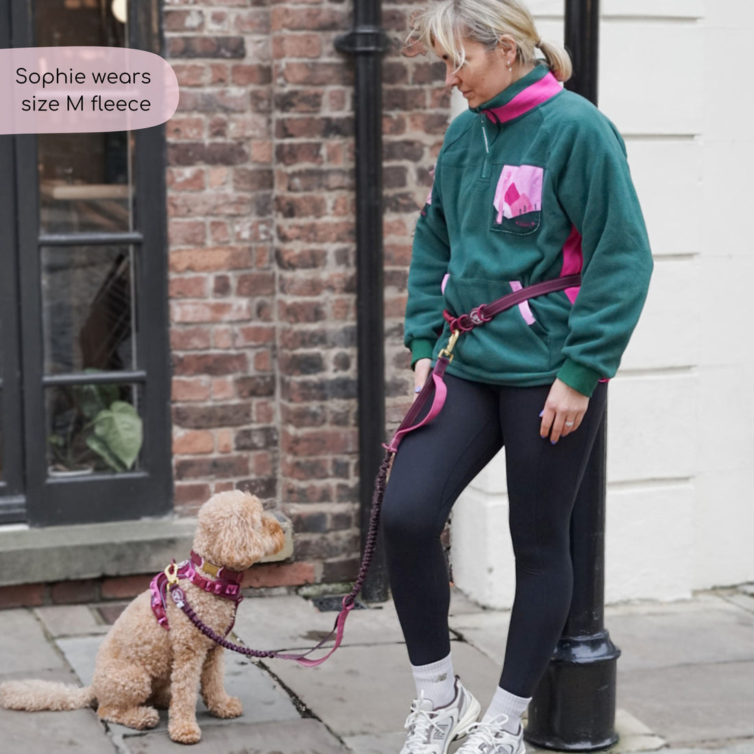 1/4 Zip Fleece - Walkies Ready® Fleece - Pink/Green
