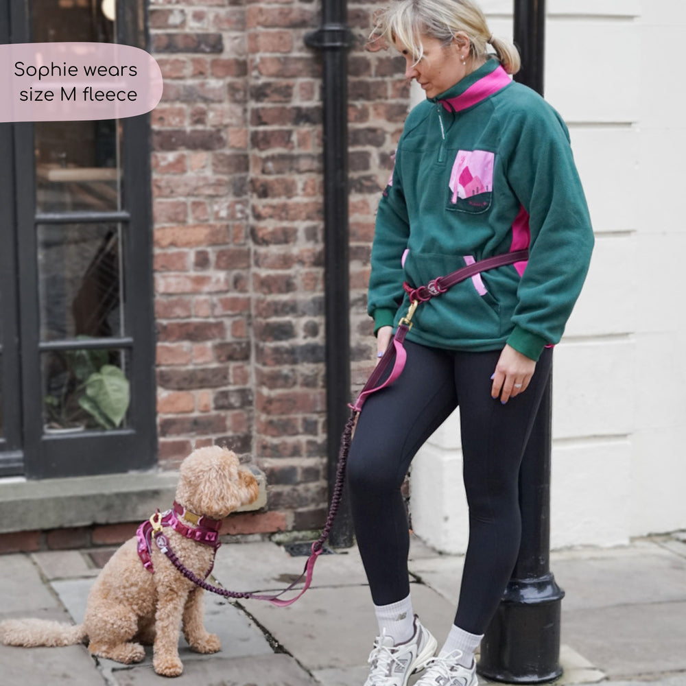 1/4 Zip Fleece - Walkies Ready® Fleece - Pink/Green
