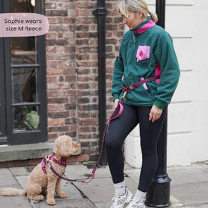 1/4 Zip Fleece - Walkies Ready® Fleece - Pink/Green