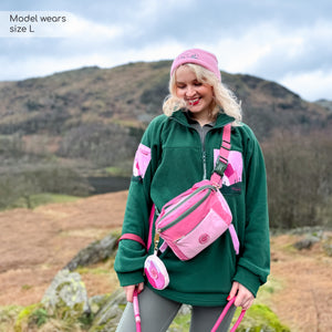 1/4 Zip Fleece - Walkies Ready® Fleece - Pink/Green