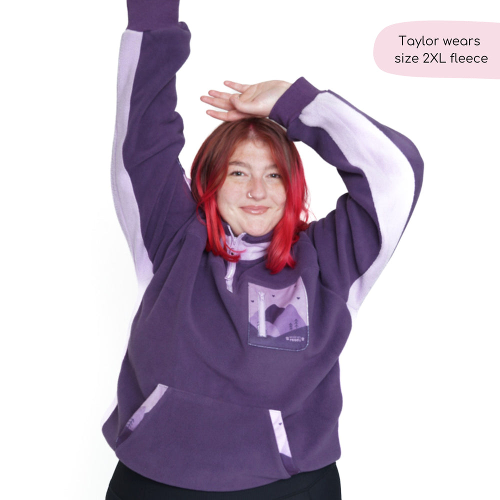 1/4 Zip Fleece - Walkies Ready® Fleece - Purple + Lilac