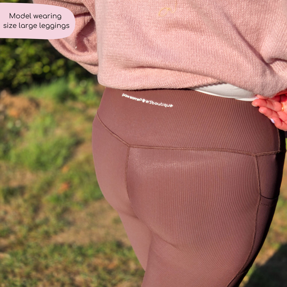 Ribbed Leggings - Brown