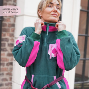 1/4 Zip Fleece - Walkies Ready® Fleece - Pink/Green