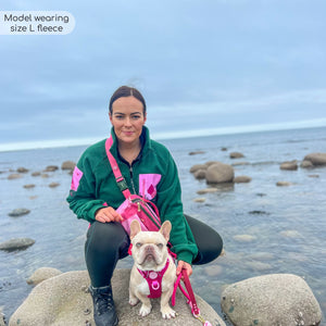 1/4 Zip Fleece - Walkies Ready® Fleece - Pink/Green