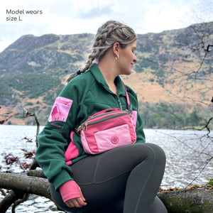 1/4 Zip Fleece - Walkies Ready® Fleece - Pink/Green
