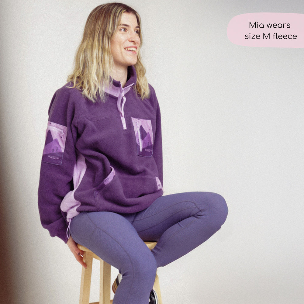 1/4 Zip Fleece - Walkies Ready® Fleece - Purple + Lilac