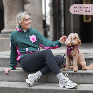1/4 Zip Fleece - Walkies Ready® Fleece - Pink/Green