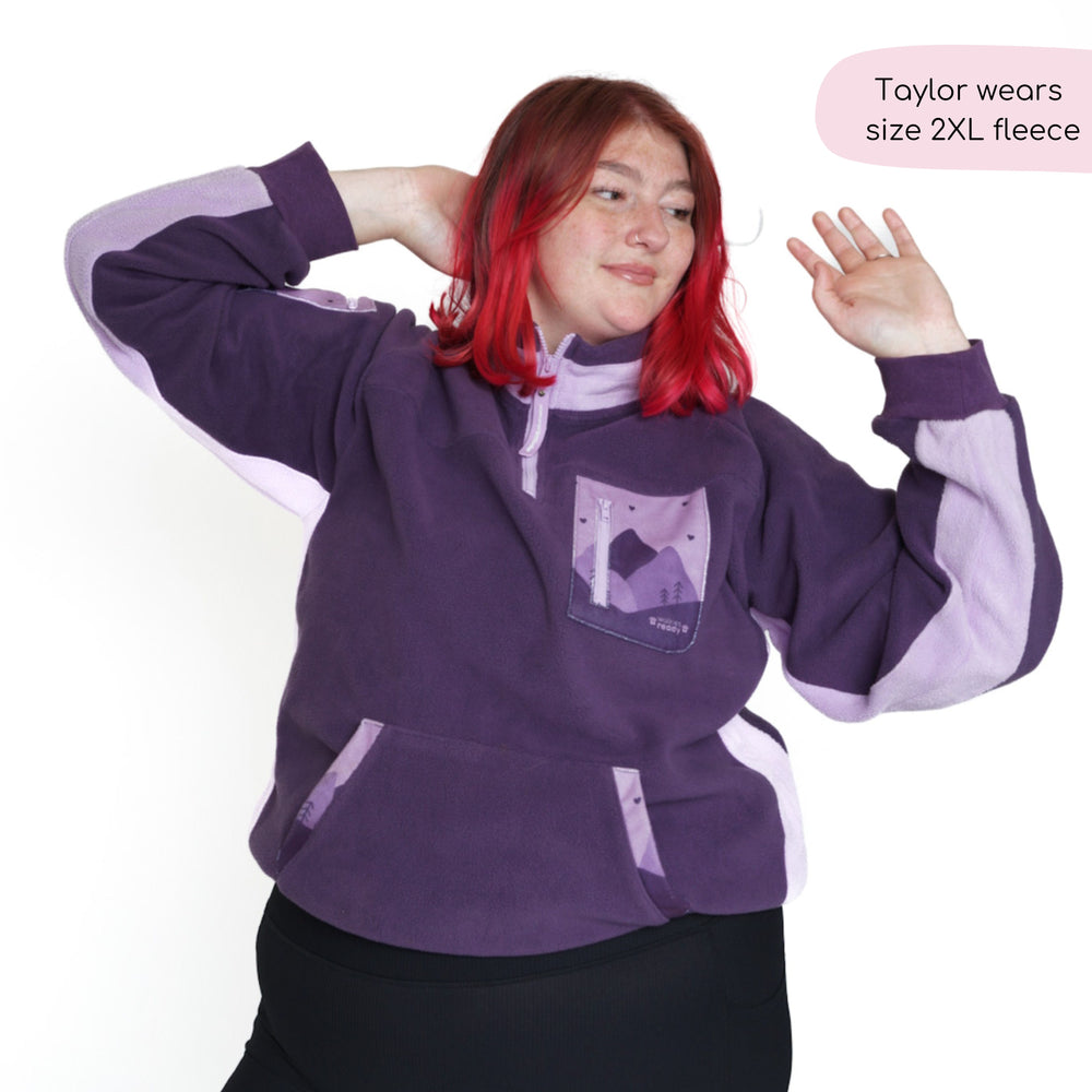 1/4 Zip Fleece - Walkies Ready® Fleece - Purple + Lilac