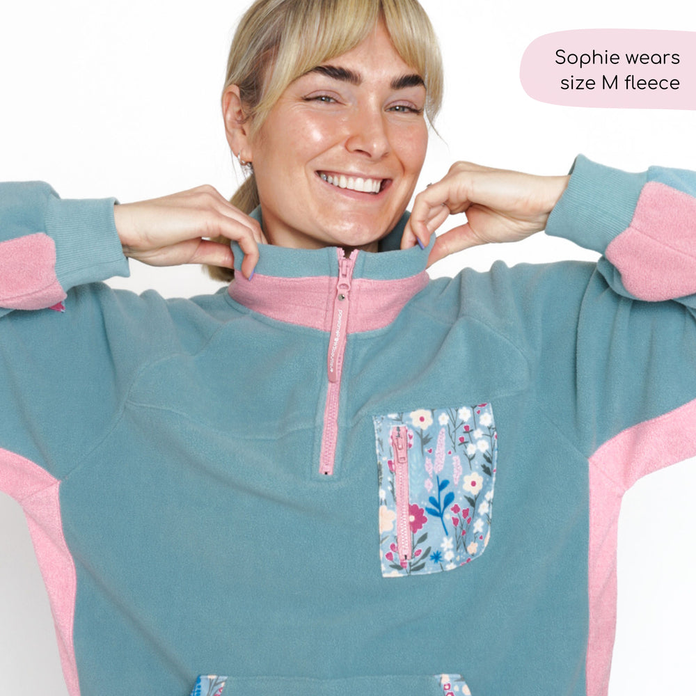 1/4 Zip Fleece - Fleece - Whimsical Wildflowers