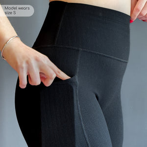 Ribbed Leggings - Black