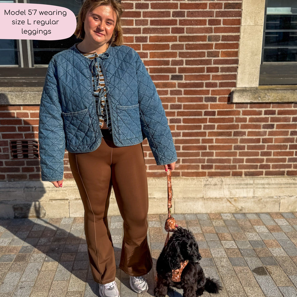 Flared Leggings - Brown