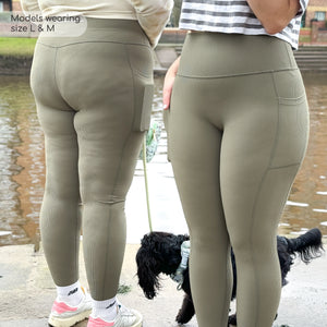 Ribbed Leggings - Olive