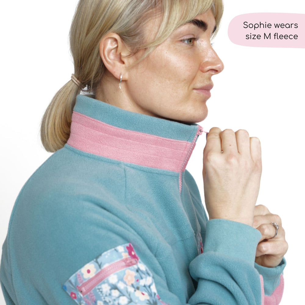 1/4 Zip Fleece - Fleece - Whimsical Wildflowers