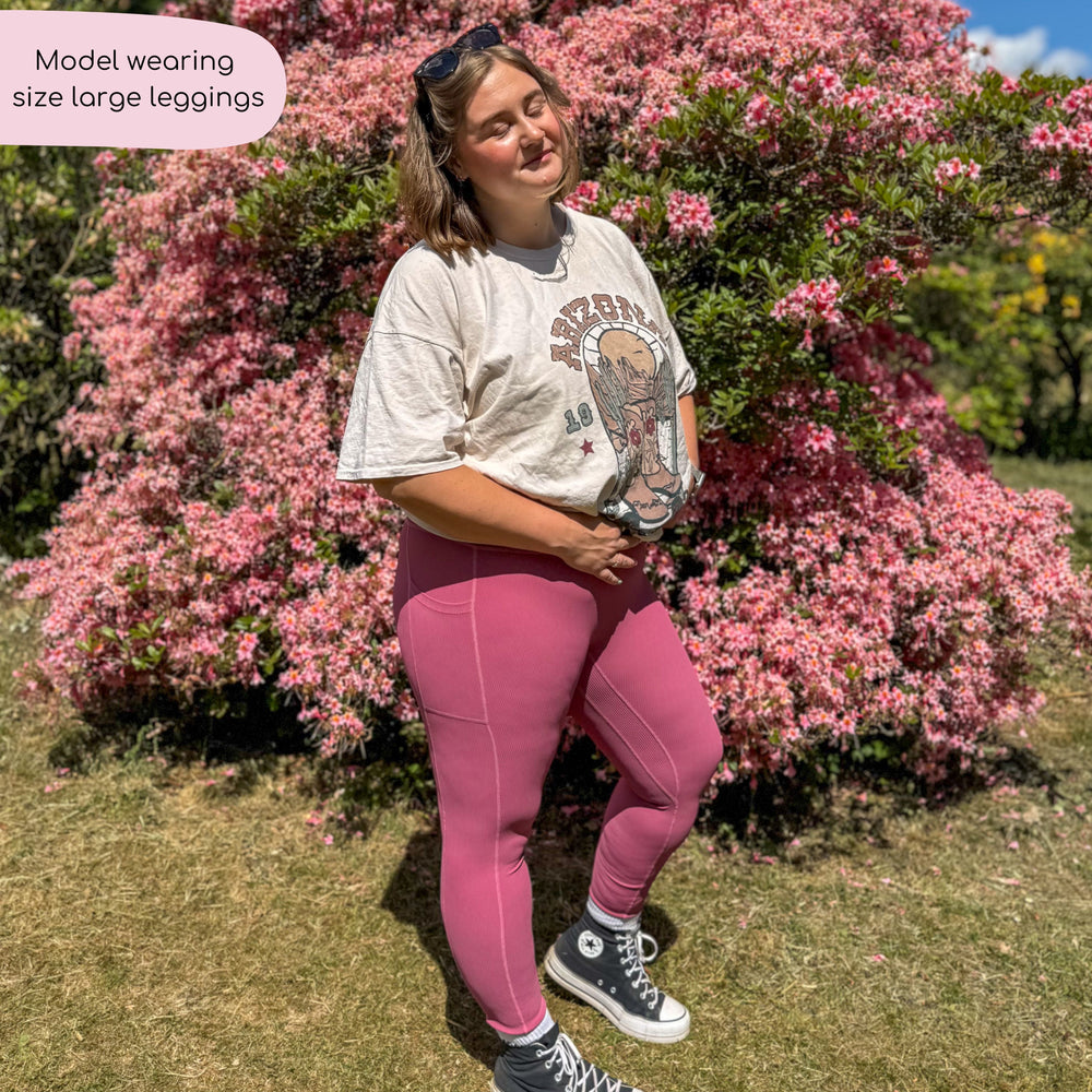 Ribbed Leggings - Pink