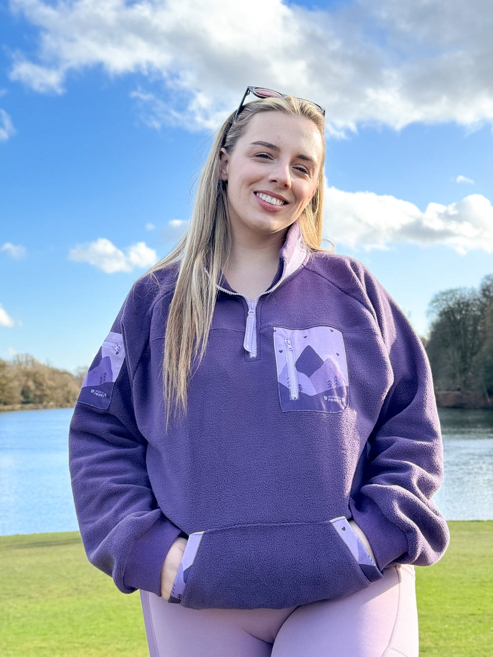 1/4 Zip Fleece - Walkies Ready® Fleece - Purple + Lilac