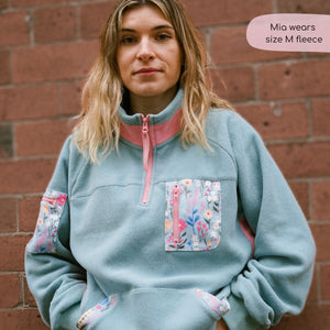 1/4 Zip Fleece - Fleece - Whimsical Wildflowers