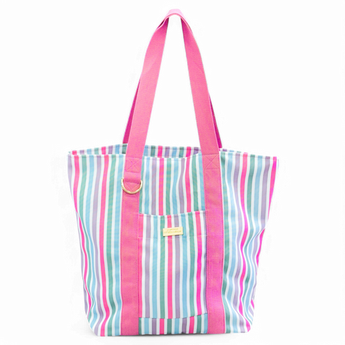 Striped Canvas Tote Bag