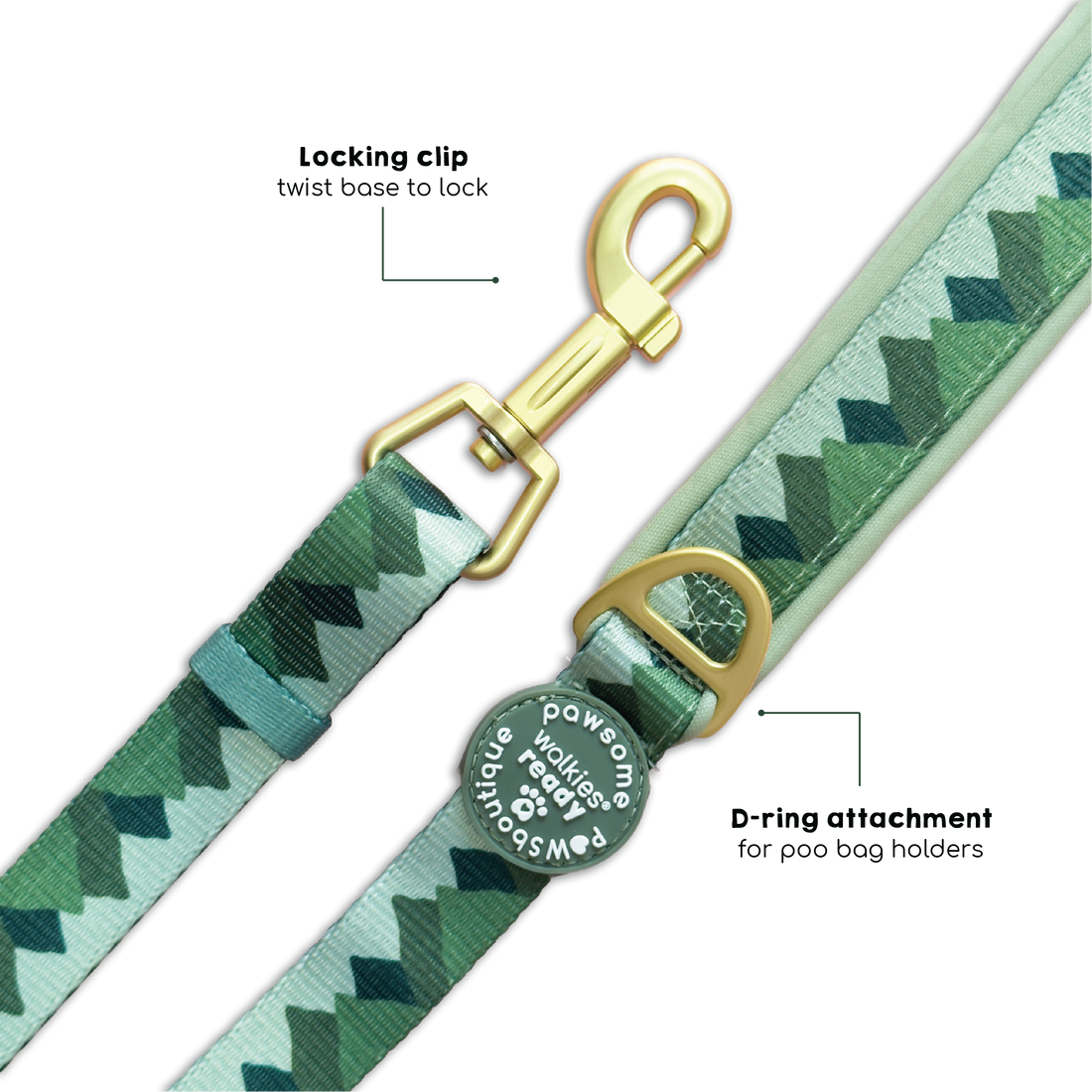 AdjustFit Lead - Walkies Ready® Forest Green