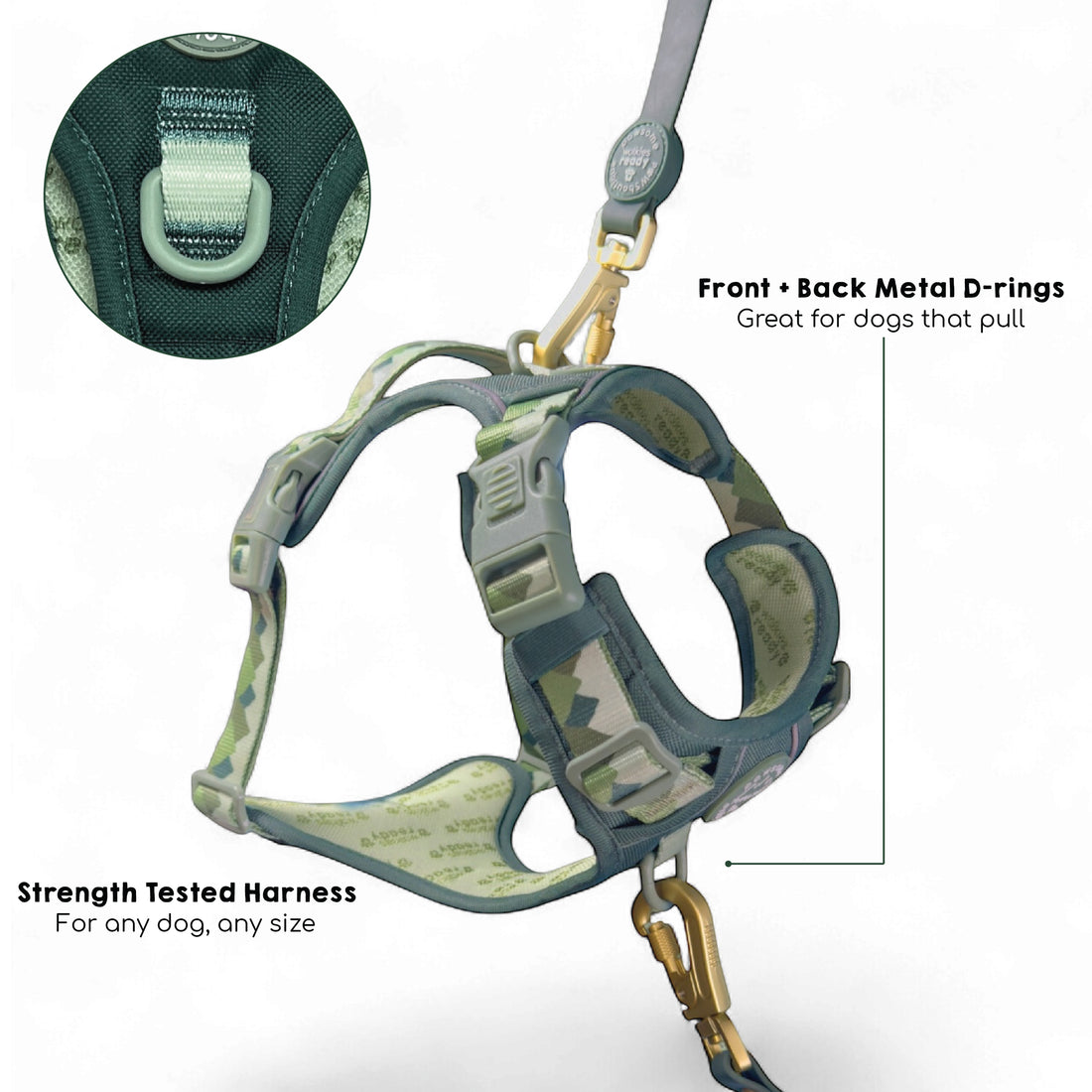 Tough Trails™ Harness - Walkies Ready® Forest Green