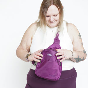 Sling Backpack - Walkies Ready® Plum