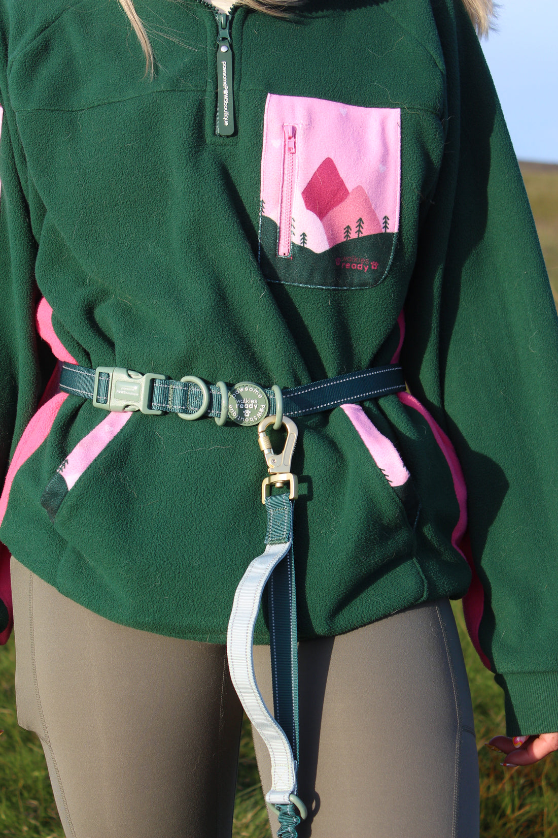 Handsfree Lead - Walkies Ready® Forest Green