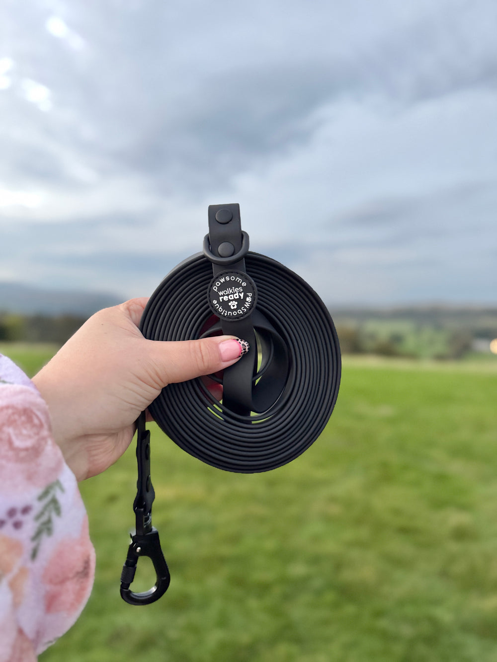 5m Waterproof Long Line Lead - Walkies Ready® Black