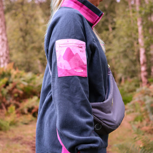 1/4 Zip Fleece - Walkies Ready® Fleece - Charcoal/Pink