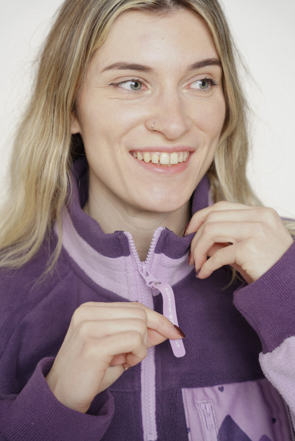 1/4 Zip Fleece - Walkies Ready® Fleece - Purple + Lilac