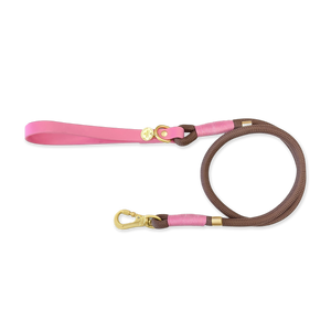 4ft Rope Lead - Brown + Pink