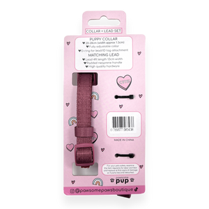 Pawsome Pup Collar and Lead Set - Burgundy