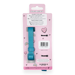Pawsome Pup Collar and Lead Set - Teal