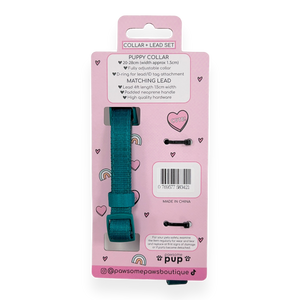 Pawsome Pup Collar and Lead Set - Emerald